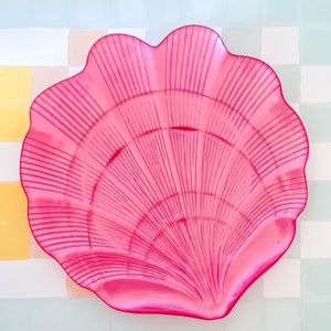 Glass pink shell plate 🐚